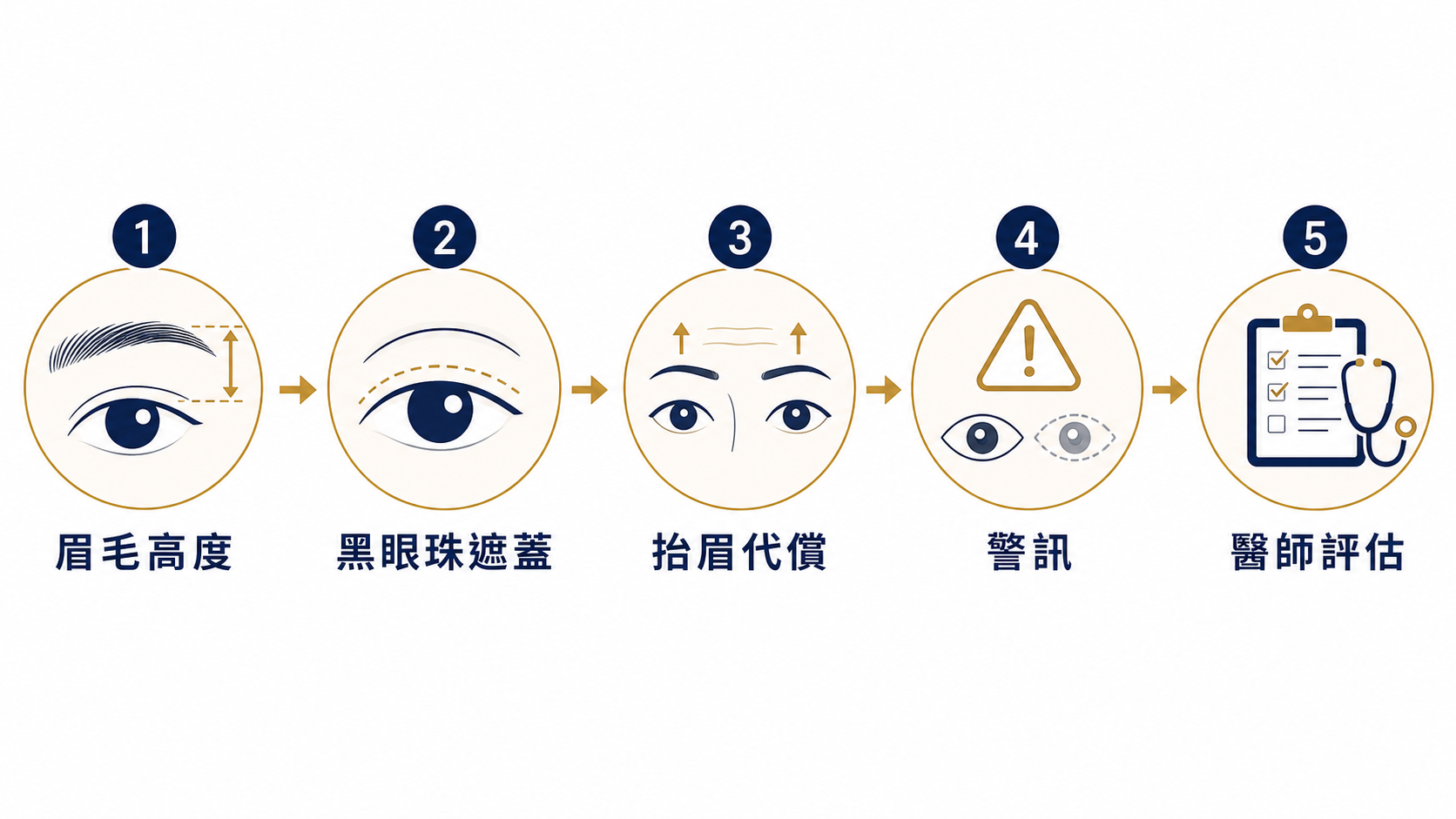 眼皮下垂自我觀察流程圖:分辨眉壓眼、眼皮鬆弛與眼瞼下垂的初步方向