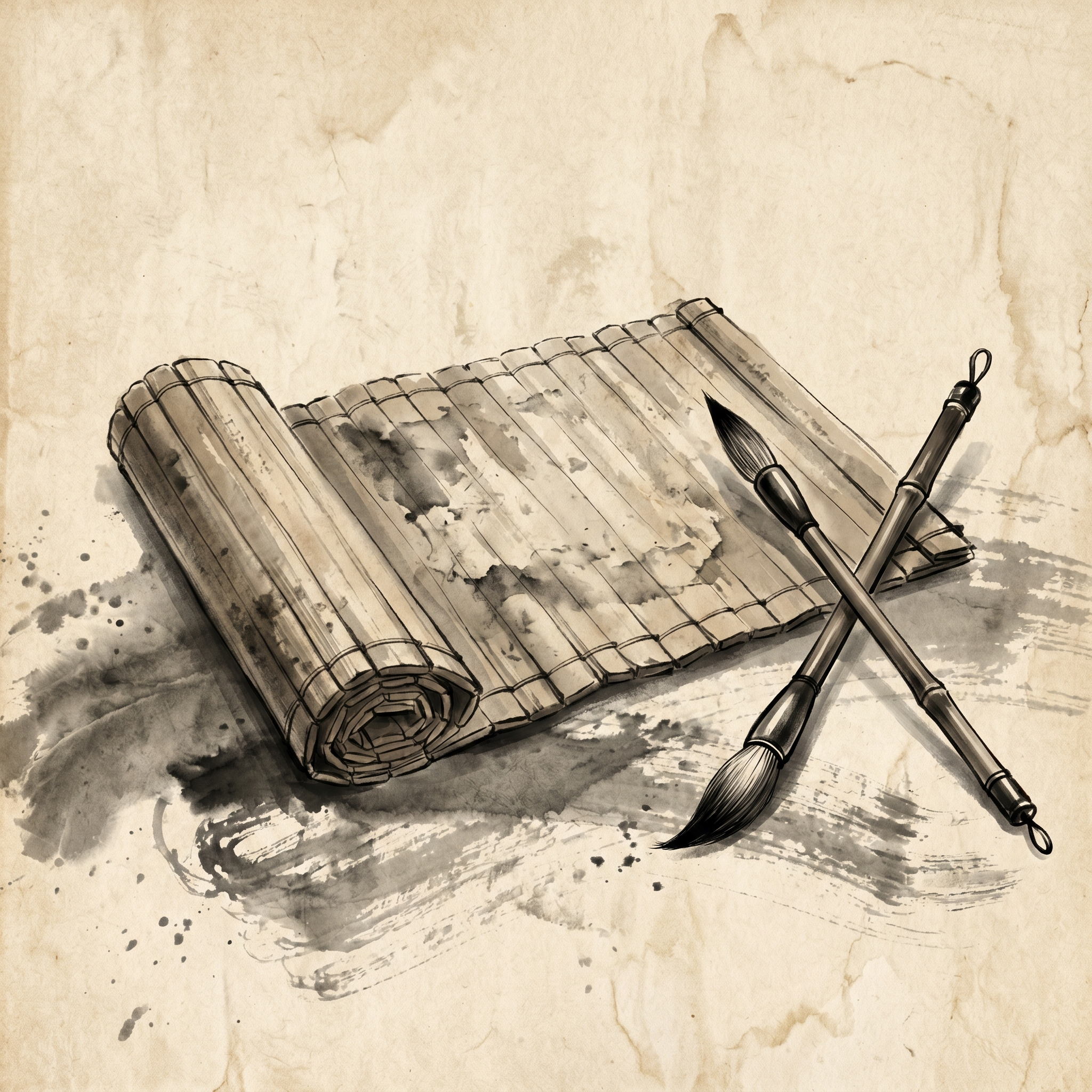 水墨書卷